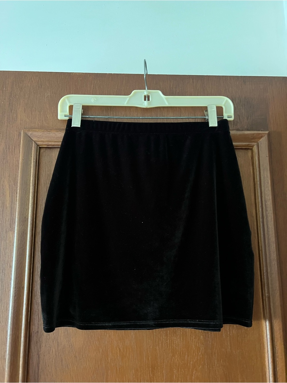 Urban Renewal Black Bodycon Velvet Mini Skirt